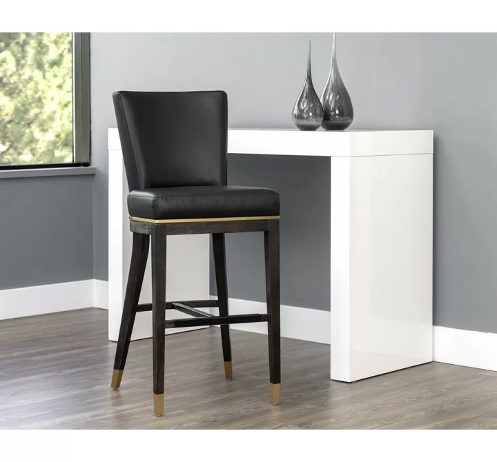 Sunpan Alister Barstool in Bravo Black and Abbington Black - Lifestyle