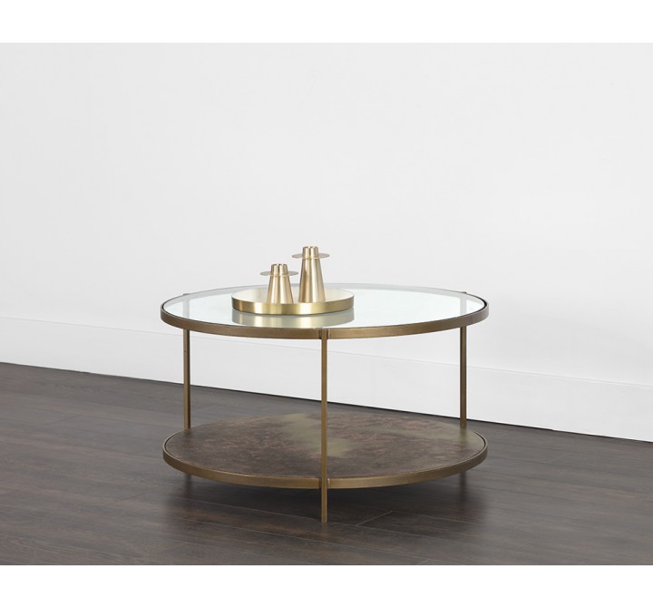 Sunpan Concord Coffee Table - Round - Lifestyle