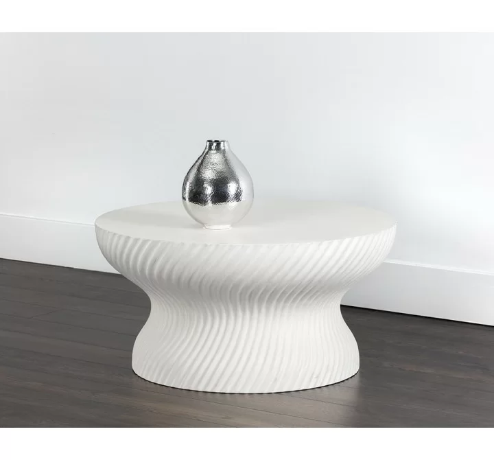 Sunpan Cara Coffee Table In White - Lifestyle