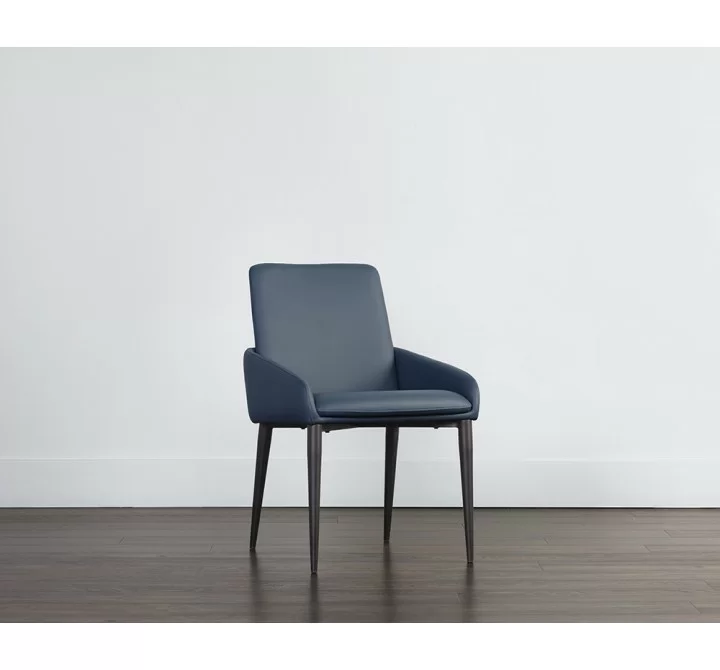 Sunpan Carlo Dining Armchair In Black And Dillon Thunder - Lifestyle