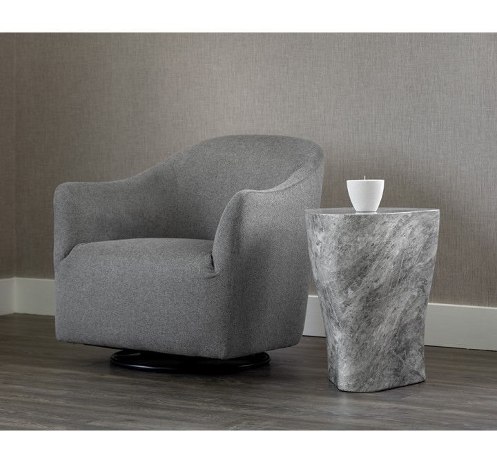 Sunpan Dali End Table In Marble Look And Grey - Lifestyle