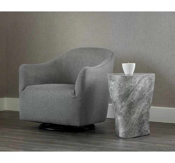 Sunpan Dali End Table In Marble Look And Grey - Lifestyle