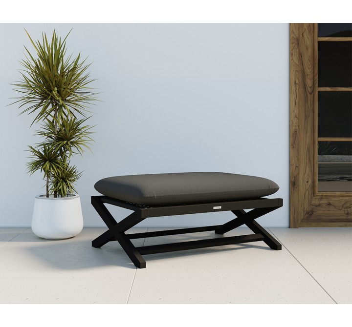 Sunpan Bari Stool in Charcoal And Gracebay Grey - Angled Lifestyle
