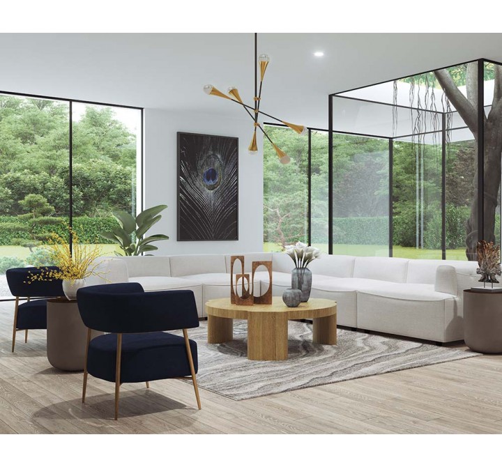 Sunpan Alouette Coffee Table in Aged Oak - Lifestyle