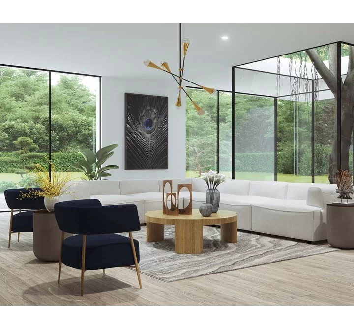 Sunpan Alouette Coffee Table in Aged Oak - Lifestyle