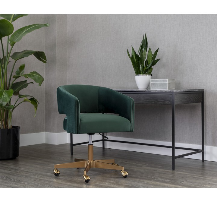 Sunpan Claren Office Chair in Deep Green Sky - Lifestyle 