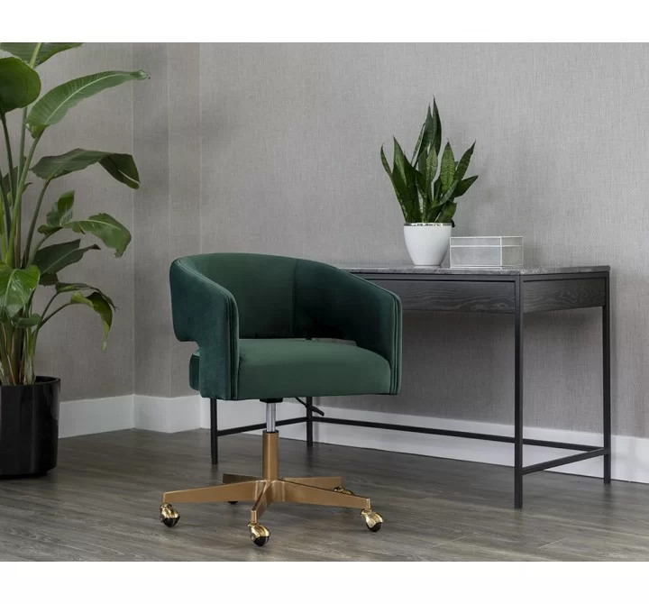 Sunpan Claren Office Chair in Deep Green Sky - Lifestyle 