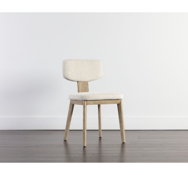 Sunpan Rickett Dining Chair - Weathered Oak - Dove Cream