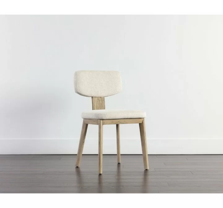 Sunpan Rickett Dining Chair - Weathered Oak - Dove Cream