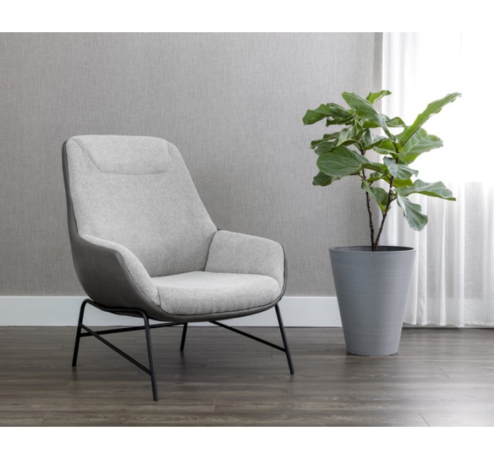 Sunpan Lucier Lounge Chair Belfast Heather Grey / Bravo Ash - Lifestyle