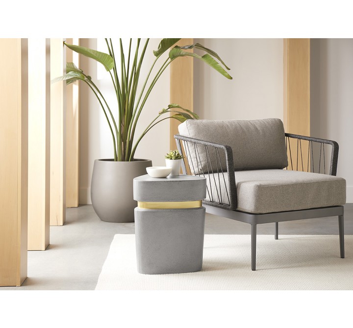Sunpan Catania Armchair In Dark Grey And Copacabana Grey - Lifestyle