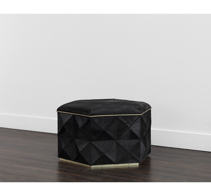 Sunpan Ashanti Storage Ottoman in Gold and Black - Lifestyle