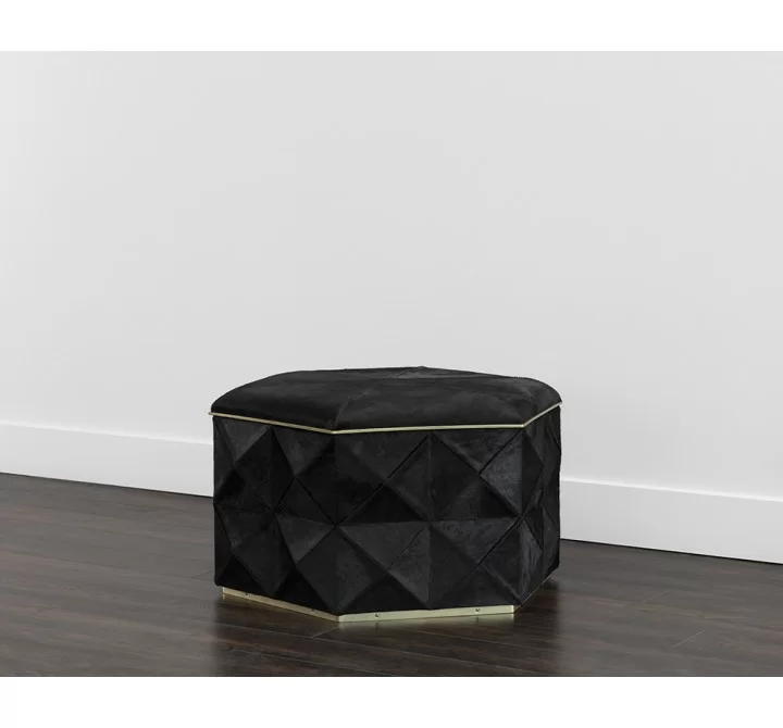 Sunpan Ashanti Storage Ottoman in Gold and Black - Lifestyle