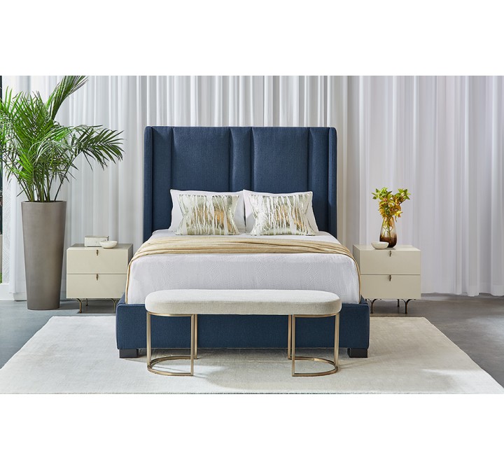 Sunpan Clemonte Bed In Liv Indigo - Queen - Lifestyle