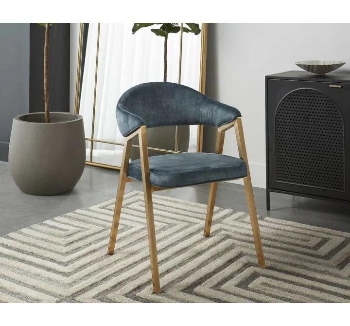 Sunpan Burgos Dining Armchair in Nono Petrol - Lifestyle