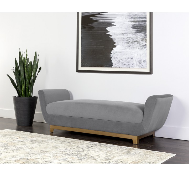 Sunpan Benicio Bench - Antonio Charcoal - Lifestyle