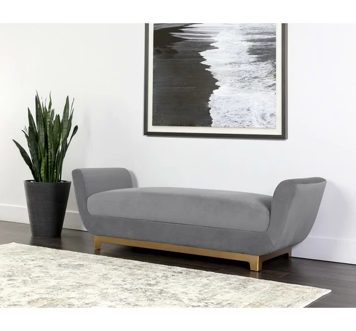 Sunpan Benicio Bench - Antonio Charcoal - Lifestyle