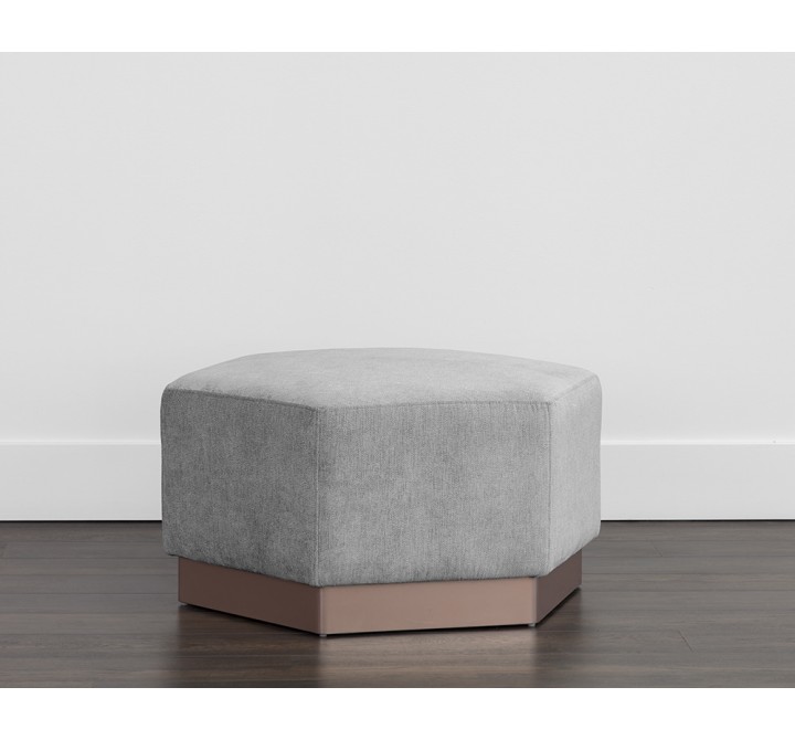 Sunpan Amalia Ottoman in Polo Club Stone - Lifestyle