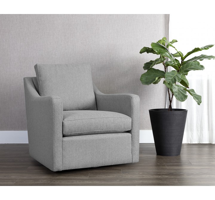 Sunpan Brianna Swivel Lounge Chair in Liv Dove - Lifestyle