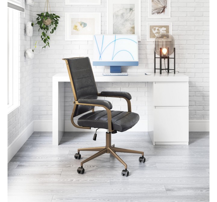 Zuo Modern Auction Office Chair in Vintage Black - Lifestyle