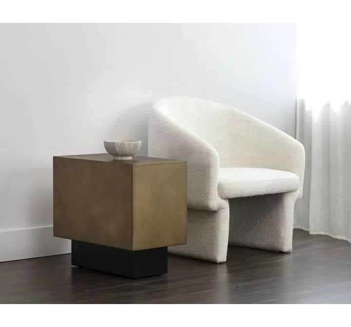 Sunpan Blakely End Table in Antique Brass - Lifestyle