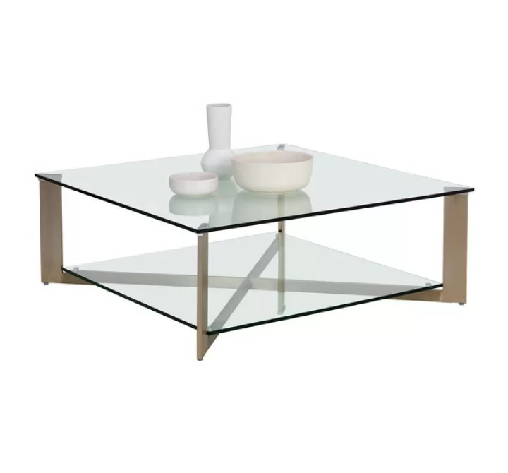 Sunpan Xavier Coffee Table Square - Antique Brass 2