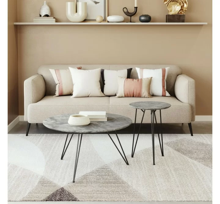 Zuo Modern Kerris Coffee Table Set in Gray and Black - Lifestyle