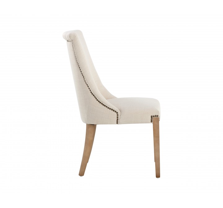 Sunpan Marjory Dining Chair - Effie Linen - Set of Two - Side Angle