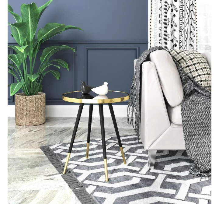 Zuo Modern Particle Side Table Gold and Black - Lifestyle