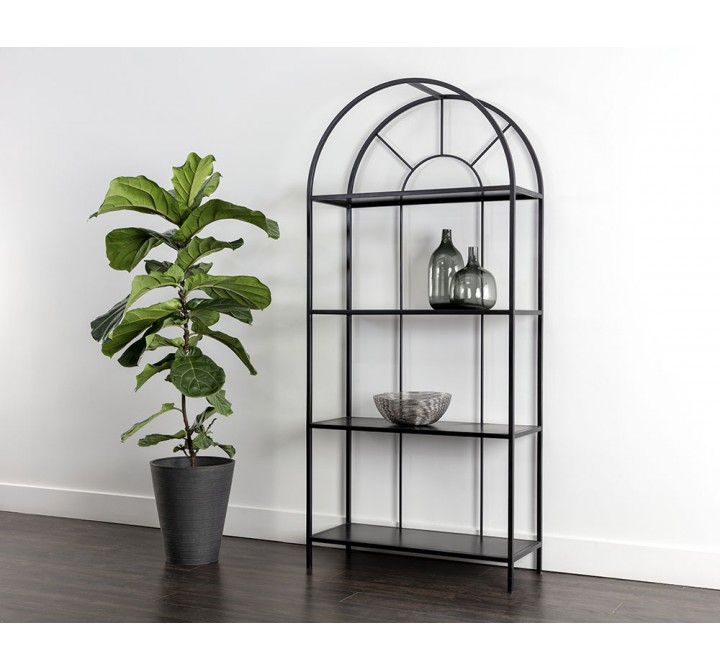 Sunpan Alcove Bookcase in Black - Lifestyle
