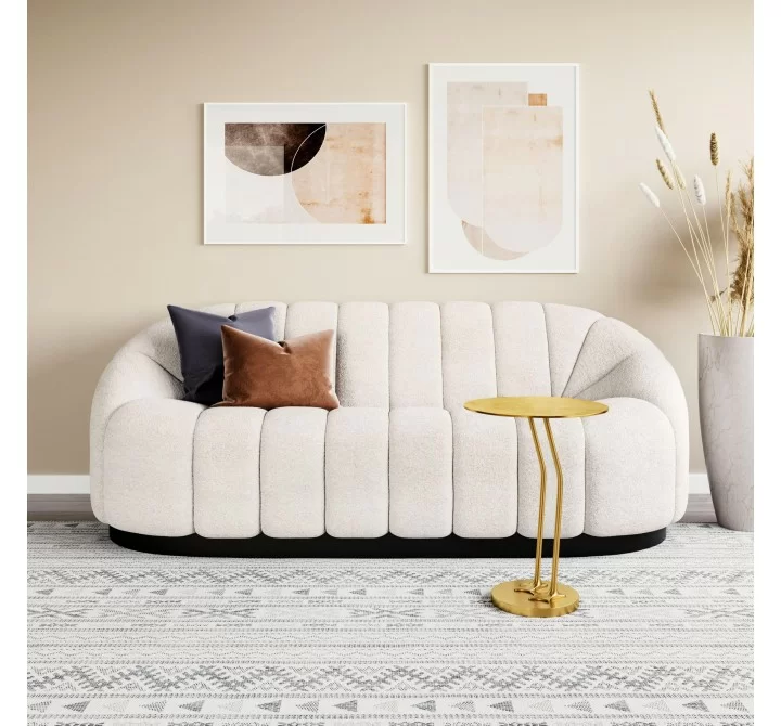 Zuo Modern Bhutan Sofa in Cream - Front Lifestyle