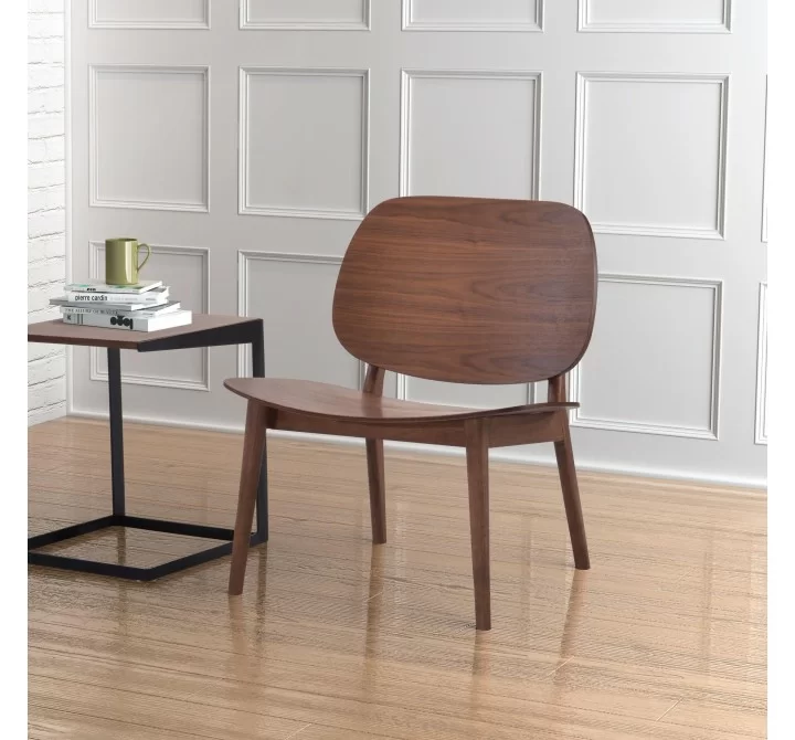 Zuo Modern Priest Lounge Chair Walnut - Lifestyle