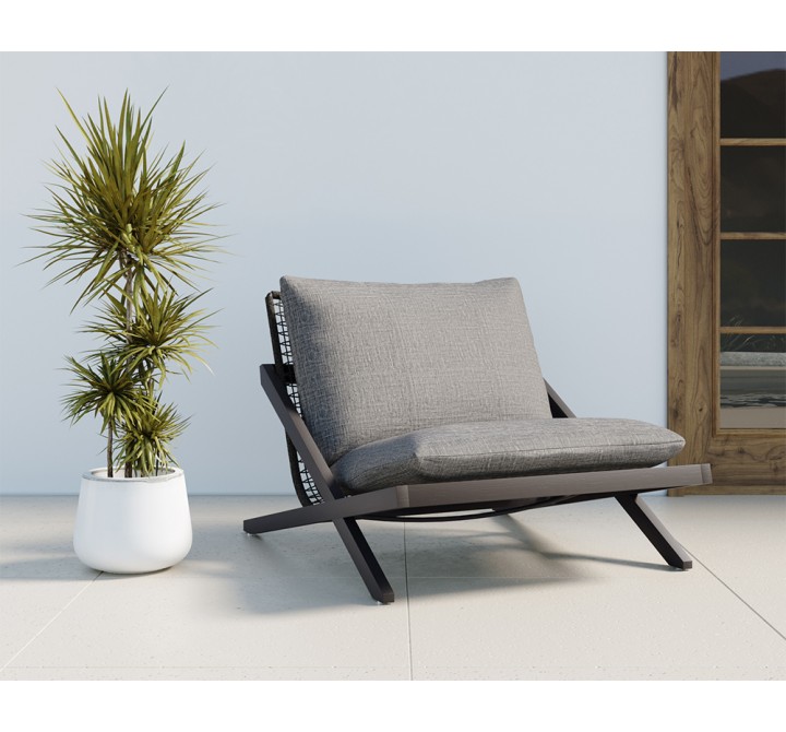 Sunpan Bari Lounge Chair in Charcoal And Gracebay Grey - Lifestyle 