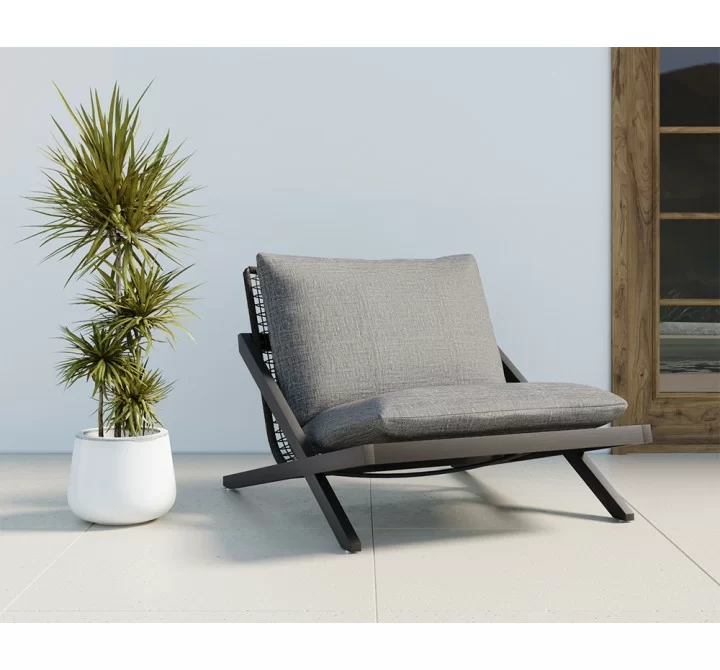 Sunpan Bari Lounge Chair in Charcoal And Gracebay Grey - Lifestyle 