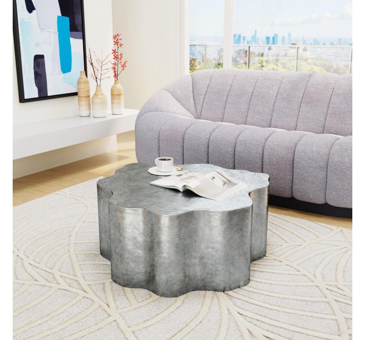 Zuo Modern Kortha Coffee Table Antique Silver - Lifestyle