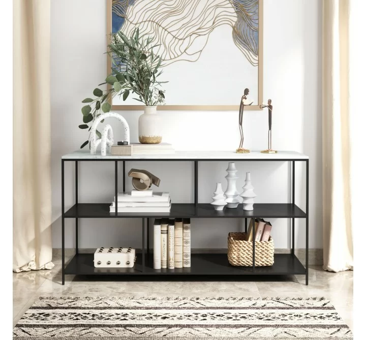 Zuo Modern Singularity Console Table White and Black - Lifestyle