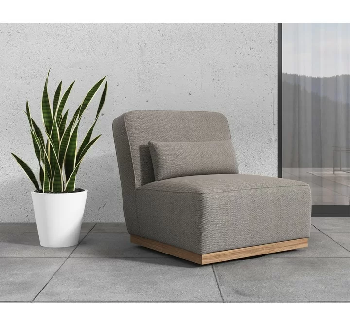 Sunpan Carbonia Swivel Lounge Chair In Fontelina Grey - Lifestyle