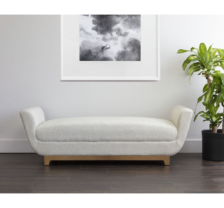 Sunpan Benicio Bench in Rhea Light Barleybellevue Bench And Abbington Black / Bravo Black - Lifestyle