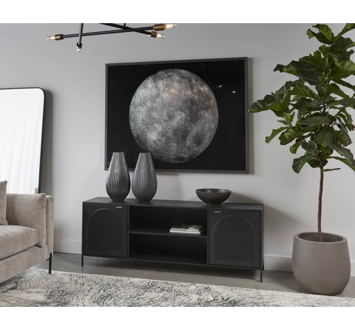 Sunpan Aziza Media Console And Cabinet - Lifestyle
