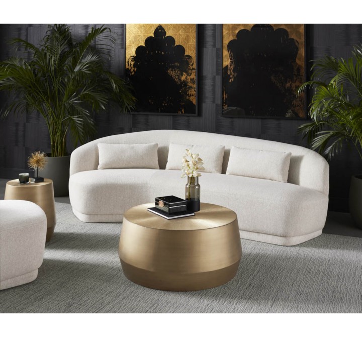 Sunpan Creed Coffee Table In Antique Gold - Lifestyle 
