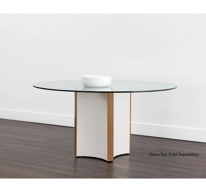 Sunpan Danbury Dining Table Base - Modern Cream - Lifestyle