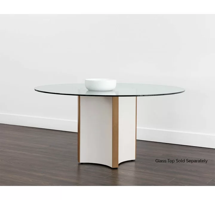 Sunpan Danbury Dining Table Base - Modern Cream - Lifestyle
