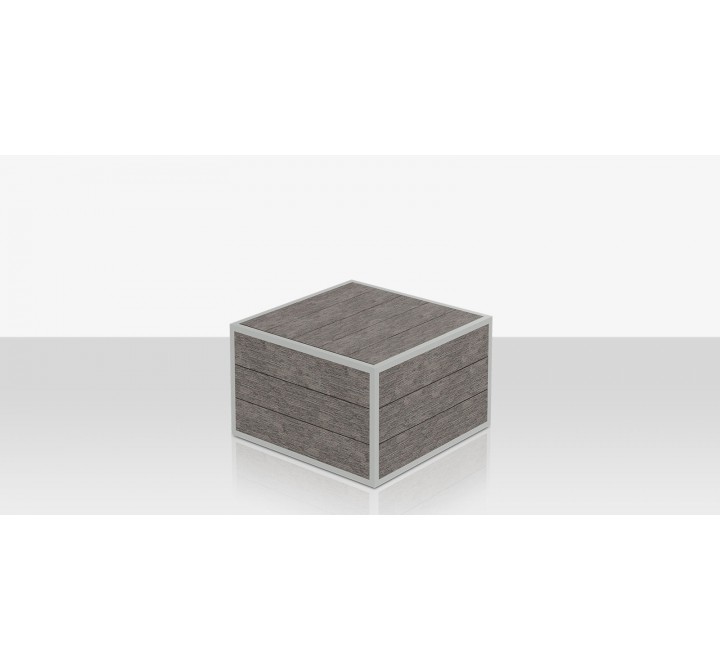 Source Furniture Mod Ottoman - Slatted Gray Hight Angle