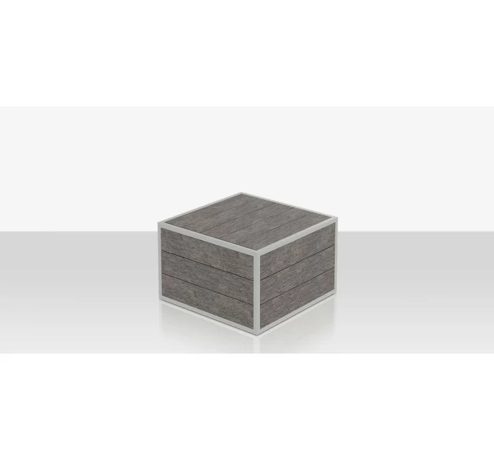 Source Furniture Mod Ottoman - Slatted Gray Hight Angle