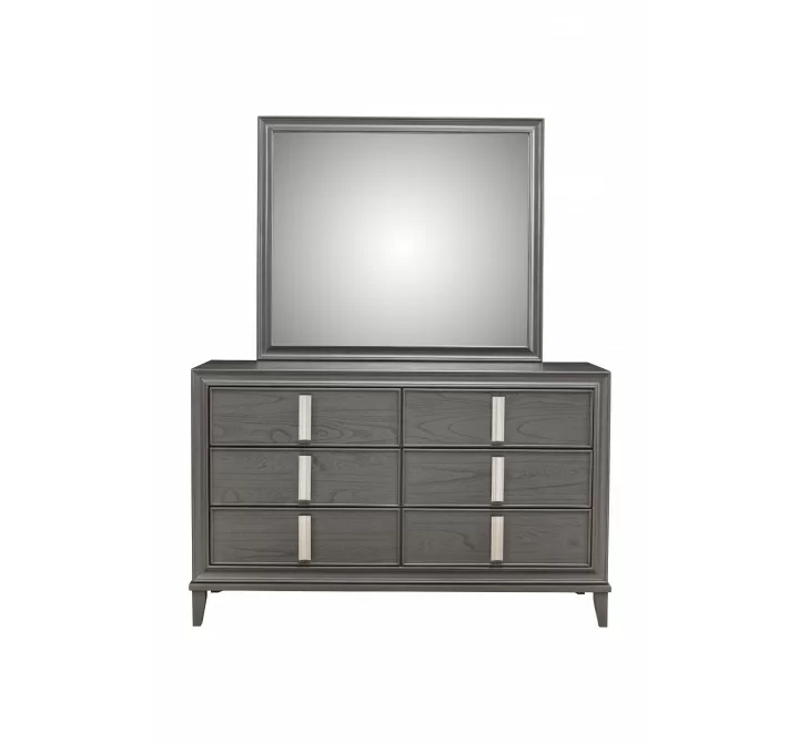 Alpine Furniture Lorraine Mirror, Dark Grey - Front Angle