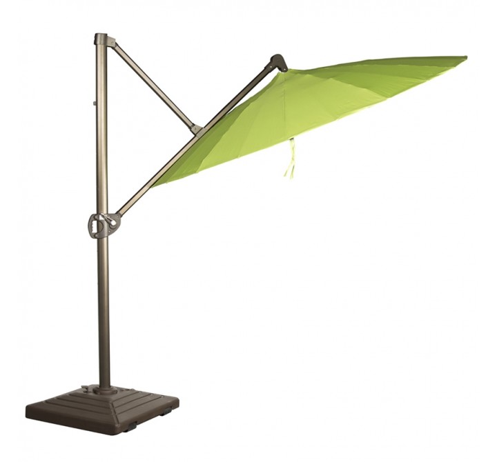 Woodard Cantilever 10' Square Umbrella with 22" Tile Bases