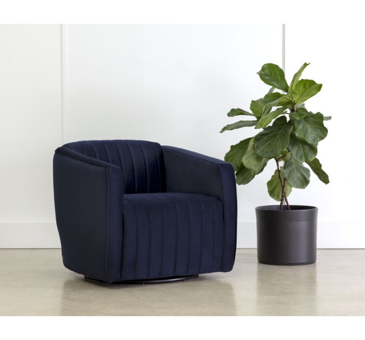 Sunpan Garrison Swivel Lounge Chair - Abbington Navy 