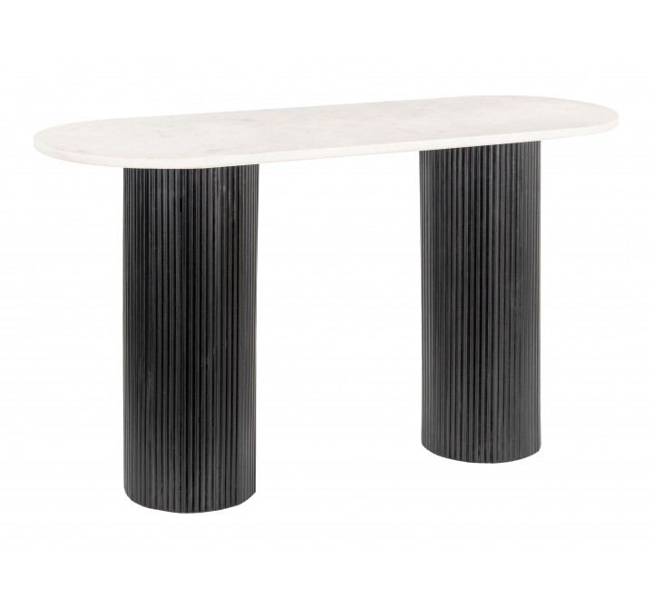 Zuo Modern Izola Console Table in White and Black - Angled View