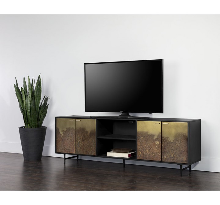 Sunpan Auburn Media Console And Cabinet - Lifestyle