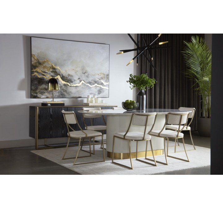 Sunpan Paloma Dining Table - Oval - White Marble - 84" 1